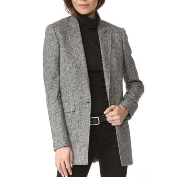 Rag & Bone Ronin Wool Tweed Blazer in Black White Size...
